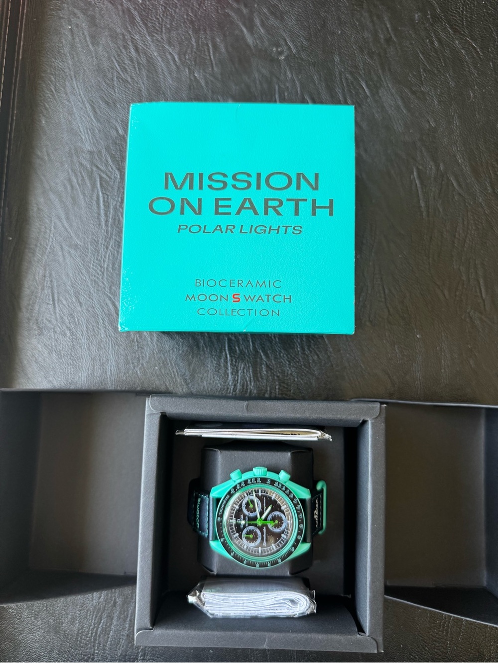 Omega Turquoise and Black Chronograph Men's Watch